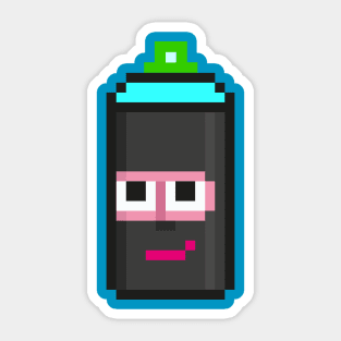 Crypto Spraycan Balaclava pixel art Sticker
